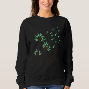 Dandelion Heart Green Ribbon Mental Health Awarene Sweatshirt