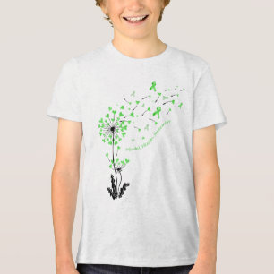 Dandelion Heart Green Ribbon Mental Health Awarene Tri-Blend Shirt