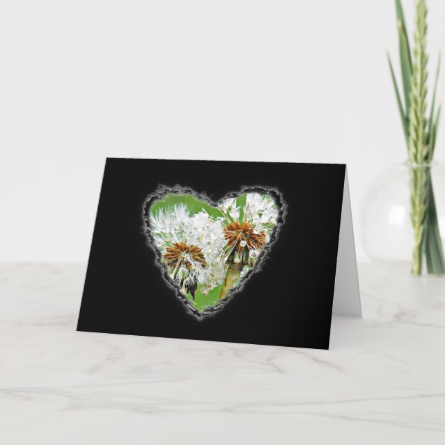 Dandelion Heart Valentine Love Romance Card (Front)