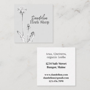 Dandelion Herb Shop Medicinal Plant Square Business Card
