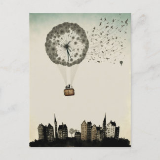 Dandelion Hot Air Balloon Postcard