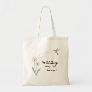 Dandelion Hummingbird Inspirational Design Tote Bag