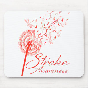 Dandelion I'm A Survivor Stroke Awareness Flower Mouse Mat