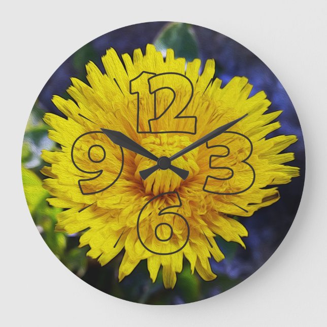 Dandelion in sunlight large clock (Front)