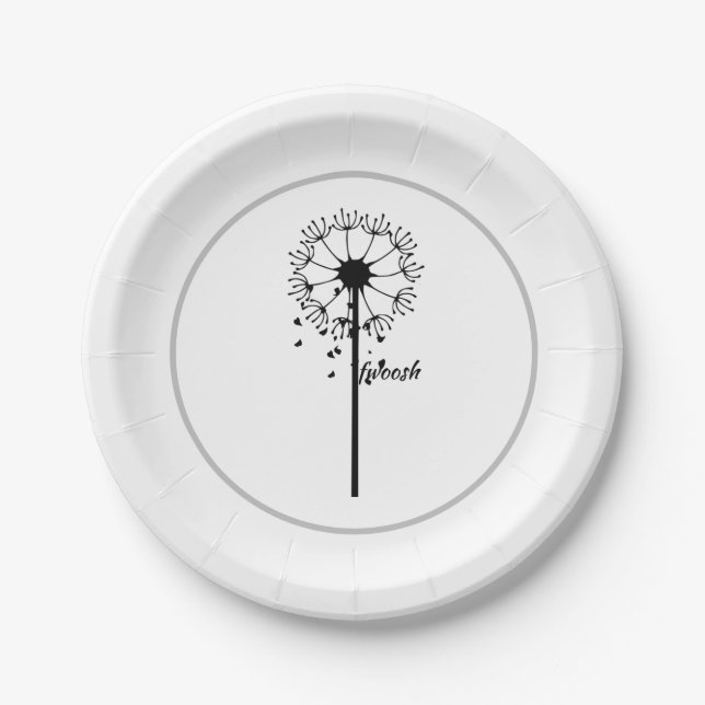 Dandelion in the Garden Wind Paper Plate (Front)