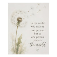 Dandelion Inspiration Quote Wall Art