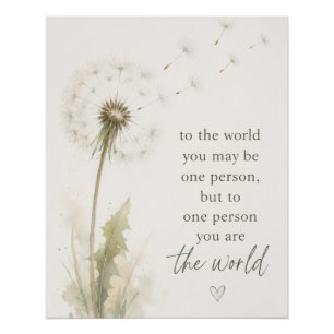 Dandelion Inspiration Quote Wall Art