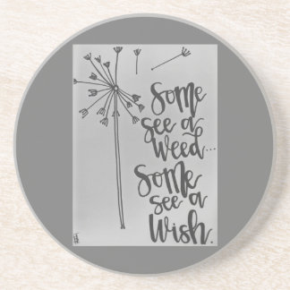 Dandelion inspiration - weed/wish coaster