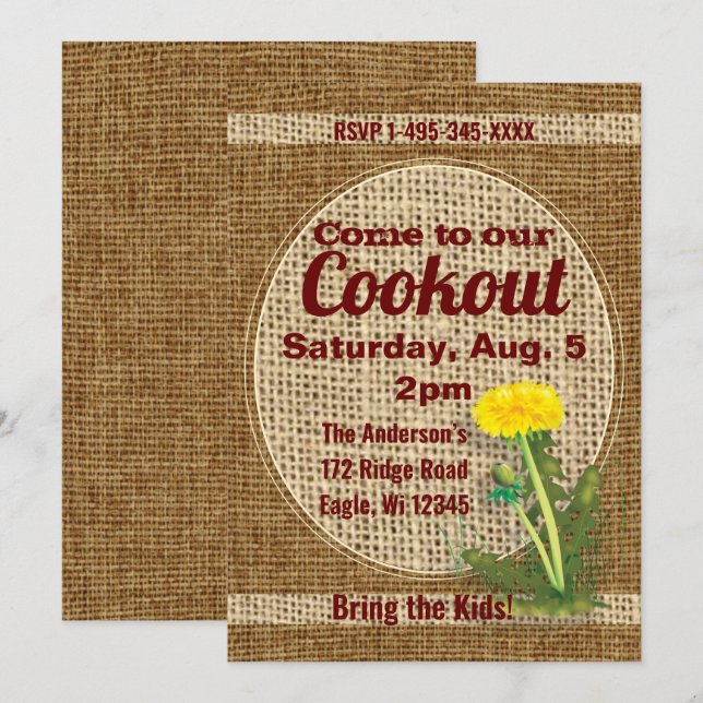 Dandelion Invitation (Front/Back)