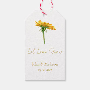 Dandelion Let love grow wedding seed Gift Tags