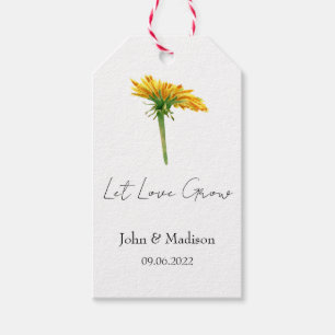 Dandelion Let love grow wedding seed Gift Tags