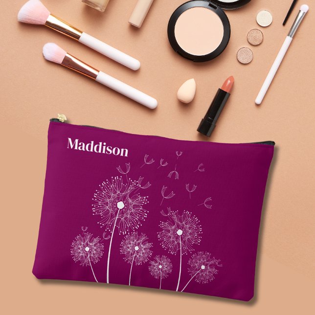Dandelion Line Art With Name Large Accessory Pouch (Creator Uploaded)