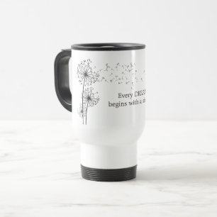 Dandelion Make A Wish Quote Travel Mug