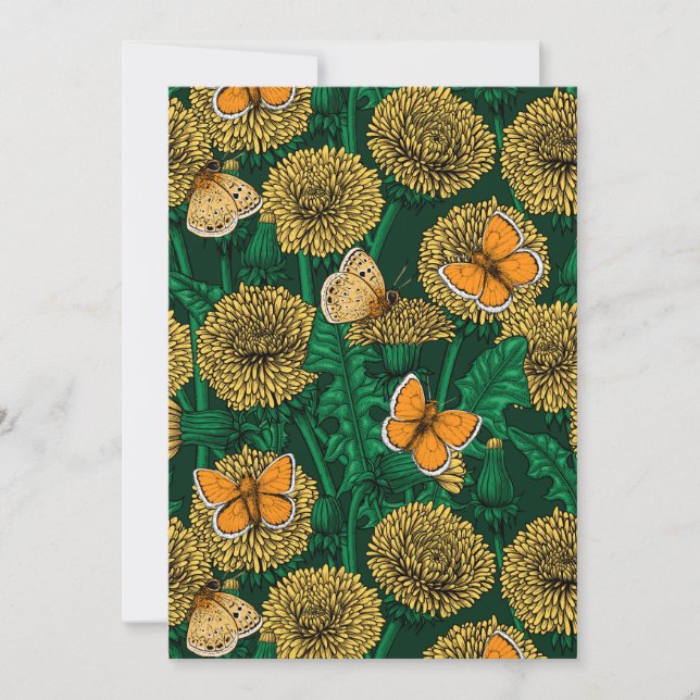 Dandelion meadow on dark green (Front)
