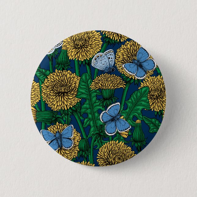 Dandelion medow 6 cm round badge (Front)