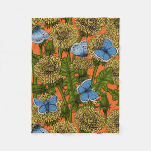 Dandelion medow fleece blanket