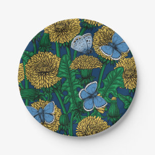 Dandelion medow paper plate