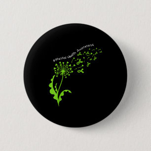 Dandelion mental health awareness brain counsellor 6 cm round badge