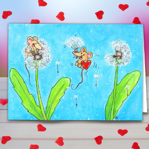 Dandelion Mice Greeting Card