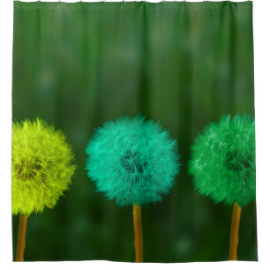 Dandelion multicoloured coloured shower curtain