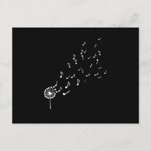 Dandelion Music Notes Piano Player Pianist Gift Postcard