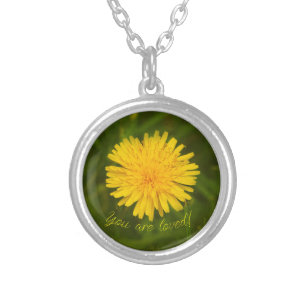 Dandelion mystery. You are loved! Silver Plated Necklace