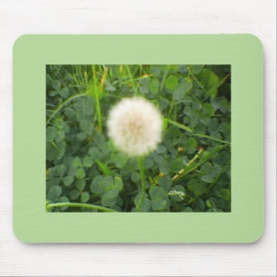 Dandelion Nestled in Green Clover Mouse Mat