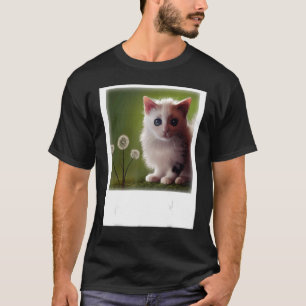 Dandelion Next To A Baby Cat Realistic Art T-Shirt