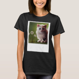 Dandelion Next To A Baby Cat Realistic Art T-Shirt