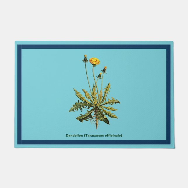 Dandelion On Blue Doormat (Front)