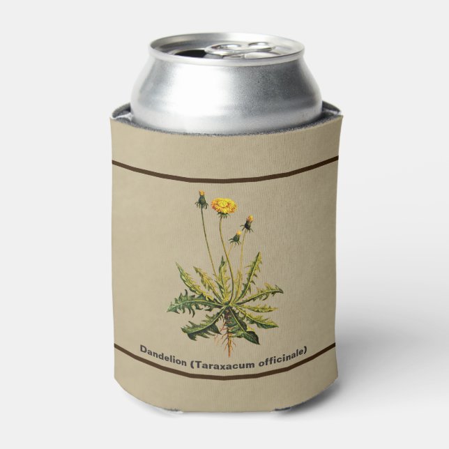 Dandelion On Old Paper Can Cooler (Can Front)