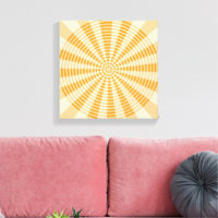 Dandelion, Orange Spiral, Boho Abstract Art