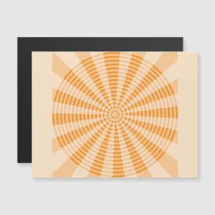 Dandelion, Orange Spiral, Boho Abstract Art Magnetic Invitation