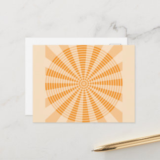 Dandelion, Orange Spiral, Boho Abstract Art Postcard