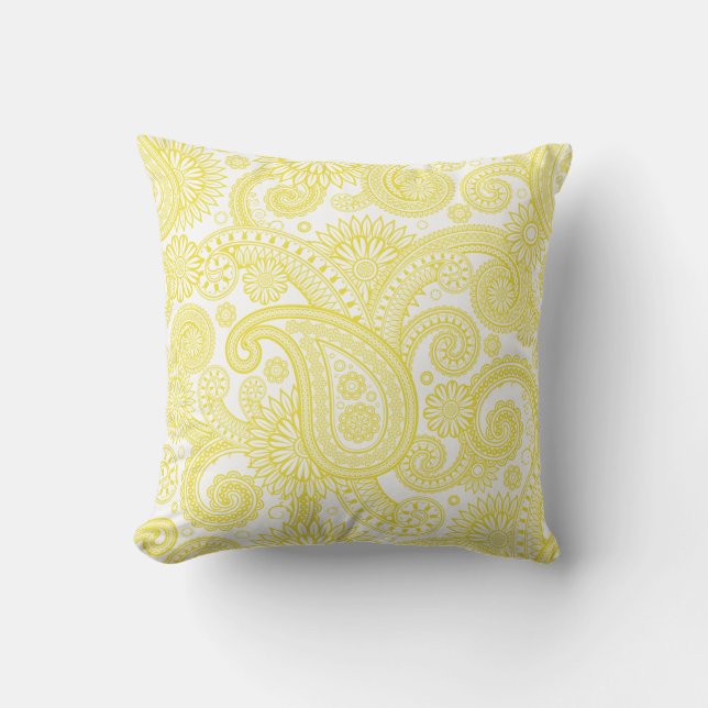 Dandelion Paisley Floral Swirl Cushion (Front)