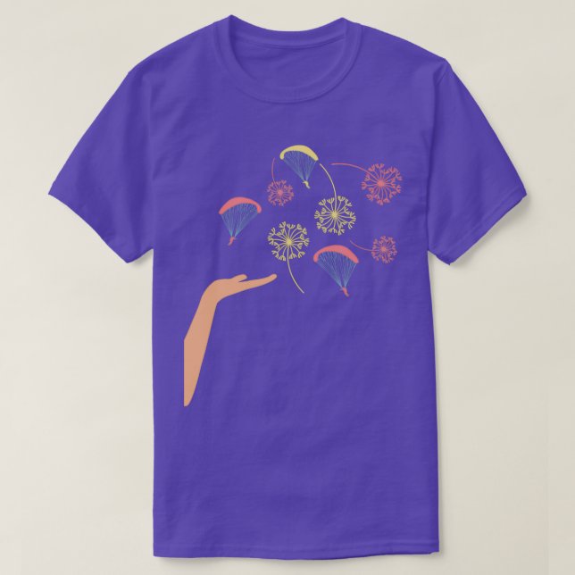 Dandelion Paraglider Flying Spurs T-Shirt (Design Front)