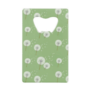 Dandelion Pattern on Green Background