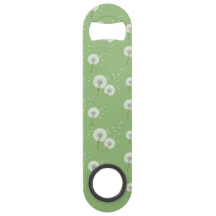 Dandelion Pattern on Green Background