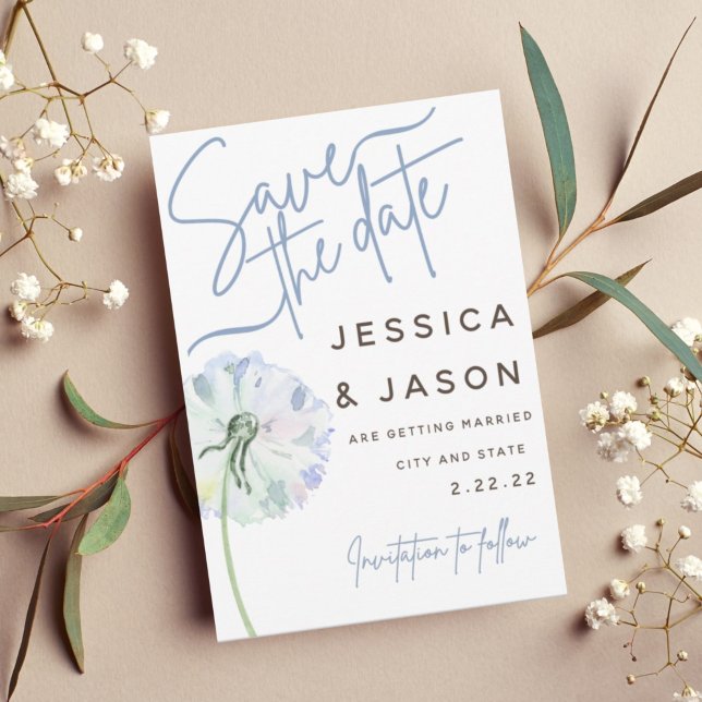 Dandelion Photo Collage Save The Date Invitation (Creator Uploaded)