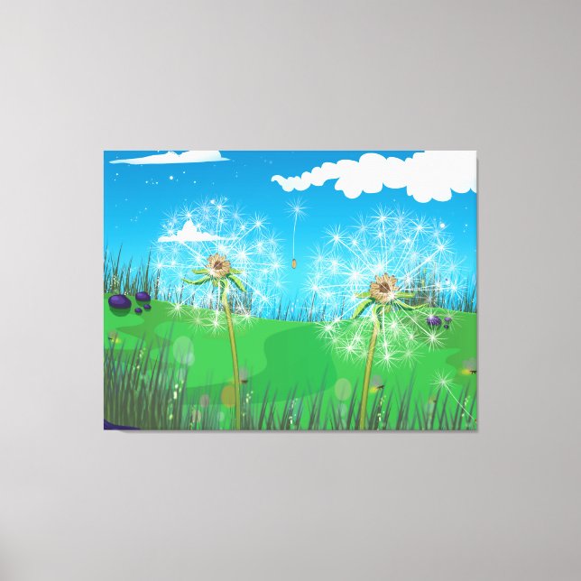 Dandelion Plant Canvas Print (Front)