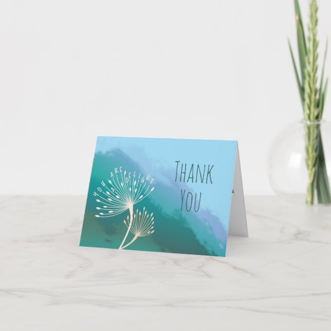 Dandelion Positive Folded Thank You Card (Front)