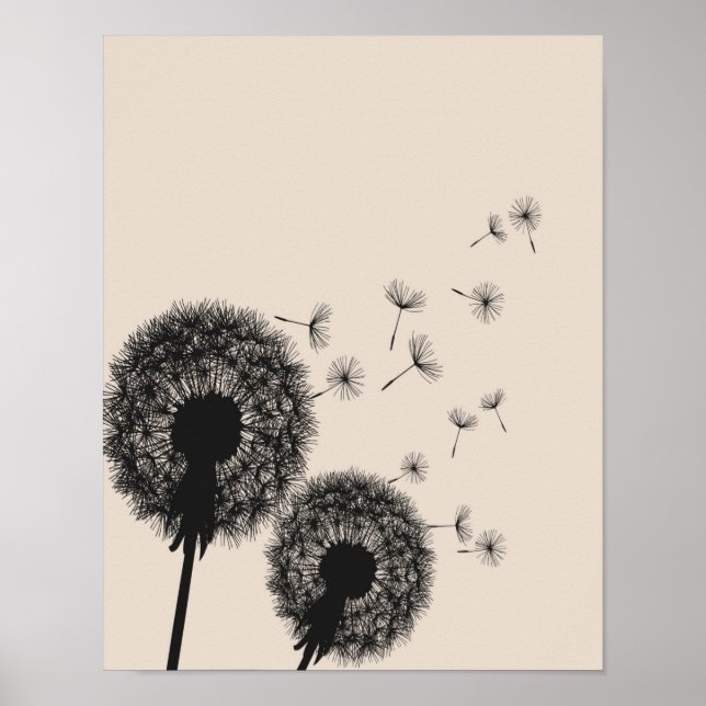 Dandelion Poster, Dandelion Wall Art, Dandelion Poster (Front)
