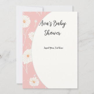 Dandelion Puff Pink Flat Invitations
