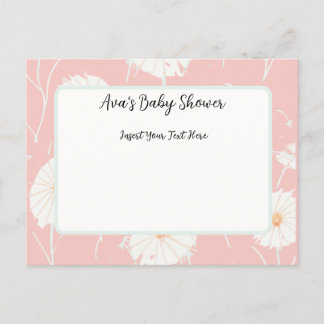 Dandelion Puff Pink Post Card Invitations