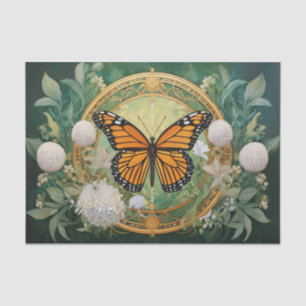 Dandelion Puffball Monarch Wildflower Medallion Tissue Paper