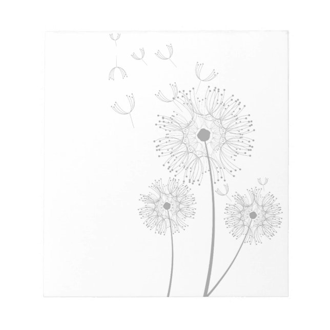 Dandelion pure modern flower art notepad (Front)