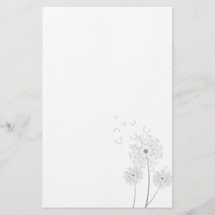 Dandelion pure modern flower art stationery