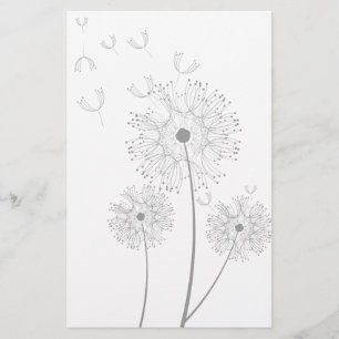 Dandelion pure modern flower art stationery