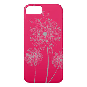 Dandelion pure modern hot pink flower art iPhone 8/7 case