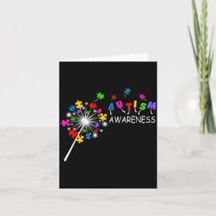 Dandelion puzzle piece autism awareness kids men card
